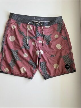 RVCA Men's Floral Board Shorts with Gray Accents